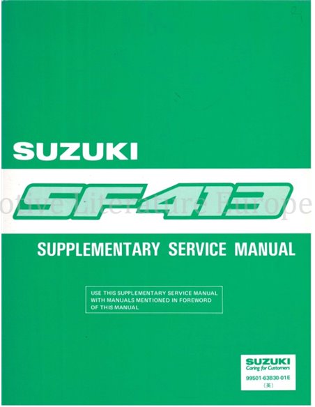 1991 SUZUKI SWIFT (SUPPLEMENTT) WERKSTATTHANDBUCH ENGLISCH