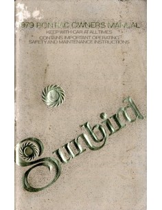 1979 PONTIAC SUNBIRD INSTRUCTIEBOEKJE ENGELS