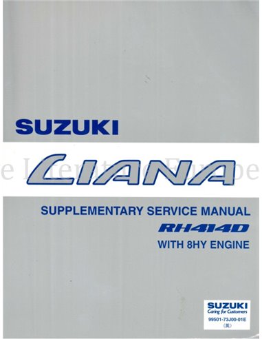 2004 SUZUKI LIANA DIESEL (8HY MOTOR) SUPPLEMENT WERKSTATTHANDBUCH ENGLISCH