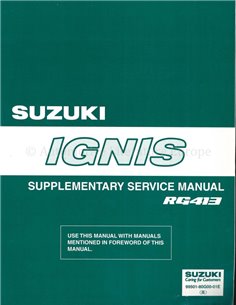2002 SUZUKI SWIFT ZUSATZ SERVICE MANUAL