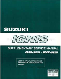 2003 SUZUKI IGNIS SUPPLEMENT SERVICE MANUAL ENGELS