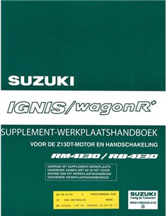2004 SUZUKI IGNIS | WAGONR ZUSATZ SERVICE MANUAL