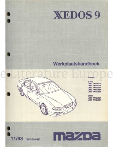 1993 MAZDA XEDOS 9 WERKSTATTHANDBUCH NIEDERLÄNDISCH