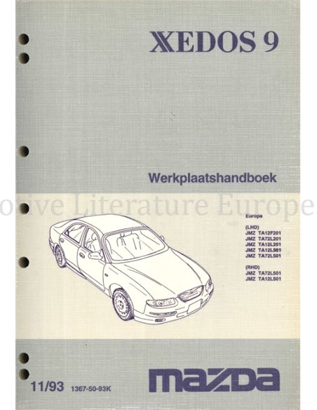 1993 MAZDA XEDOS 9 WERKSTATTHANDBUCH NIEDERLÄNDISCH