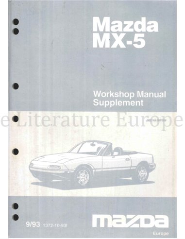 1993 MAZDA MX-5 WERKPLAATSHANDBOEK (SUPPLEMENT) ENGELS