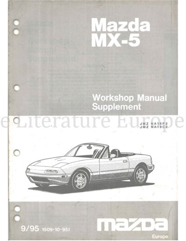 1995 MAZDA MX-5 WERKPLAATSHANDBOEK (SUPPLEMENT) ENGELS