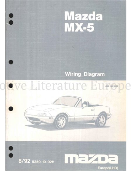 1992 MAZDA MX-5 ELECTRICAL WIRING DIAGRAM ENGLISH