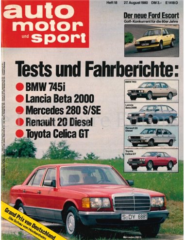 1980 AUTO MOTOR UND SPORT 18 DUITS