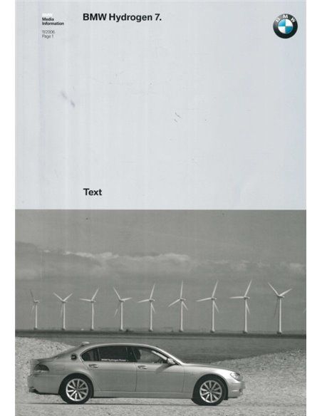 2007 BMW HYDROGEN 7 PRESSKIT ENGLISH