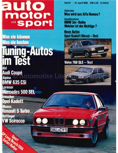 1982 AUTO MOTOR UND SPORT 08 GERMAN
