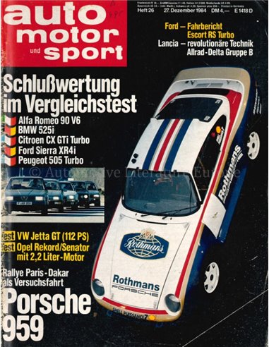 1984 AUTO MOTOR UND SPORT 26 GERMAN