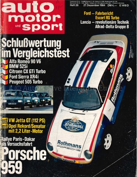 1984 AUTO MOTOR UND SPORT 26 DEUTSCH
