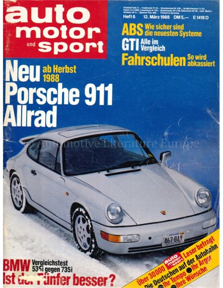 1988 AUTO MOTOR UND SPORT 06 DUITS