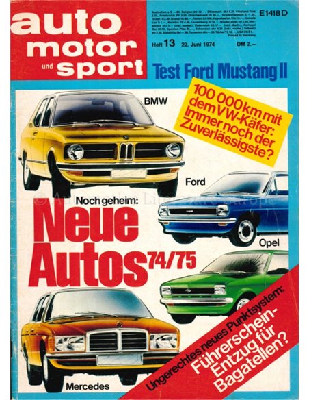 1974 AUTO MOTOR UND SPORT 13 GERMAN