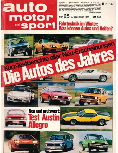 1974 AUTO MOTOR UND SPORT 25 DUITS