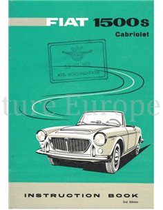 1961 FIAT 1500 S CABRIOLET INSTRUCTIEBOEKJE ENGELS