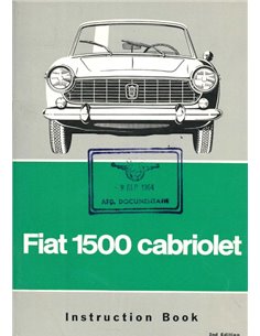 1964 FIAT 1500 CABRIO BETRIEBSANLEITUNG ENGLISCH