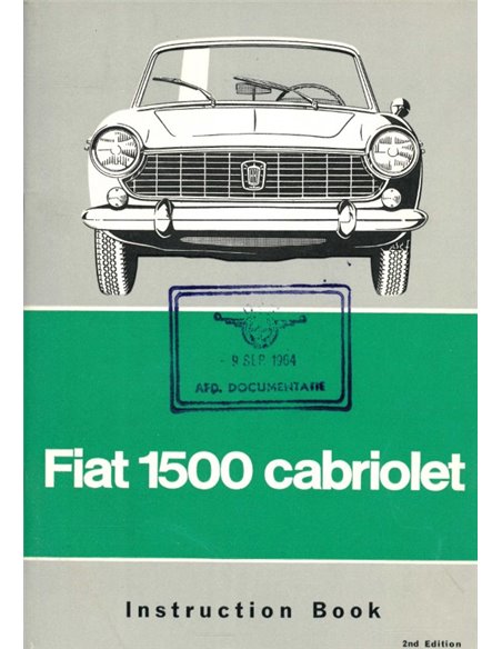 1964 FIAT 1500 CABRIOLET INSTRUCTIEBOEKJE ENGELS