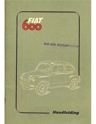 1956 FIAT 600 OWNERS MANUAL DUTCH
