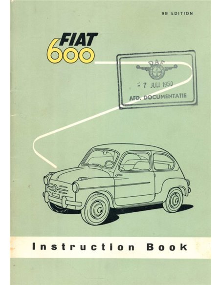 1959 FIAT 600 BETRIEBSANLEITUNG ENGLISCH