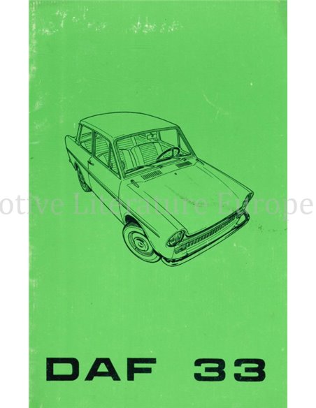 1970 DAF 33 BETRIEBSANLEITUNG NIEDERLÄNDISCH