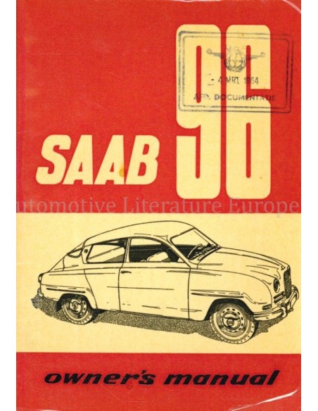 1961 SAAB 96 INSTRUCTIEBOEKJE ENGELS