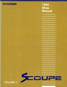 1992 HYUNDAI SCOUPE  WERKPLAATSHANDBOEK ENGELS (2 BOEKEN)