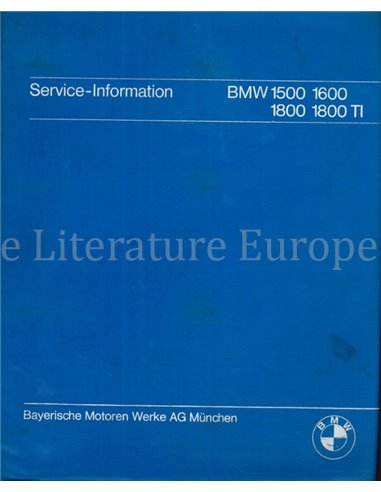 1970-1972 BMW 1500 | 1600 | 1800 | 1800 TI SERVICE INFORMATION DUTCH
