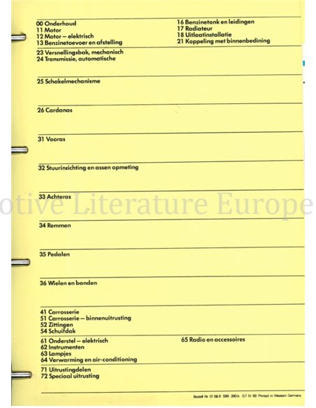 1970-1972 BMW 1500 | 1600 | 1800 | 1800 TI  SERVICEINFORMATION NIEDERLÄNDISCH