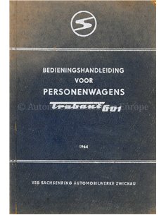 1964 TRABANT 601 OWNERS MANUAL DUTCH