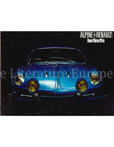 1970 ALPINE A110 BERLINETTE BROCHURE FRENCH