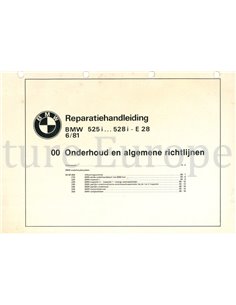 1981 BMW 525i ...528i (E28) WERKSTATTHANDBUCH NIEDERLÄNDISCH 2