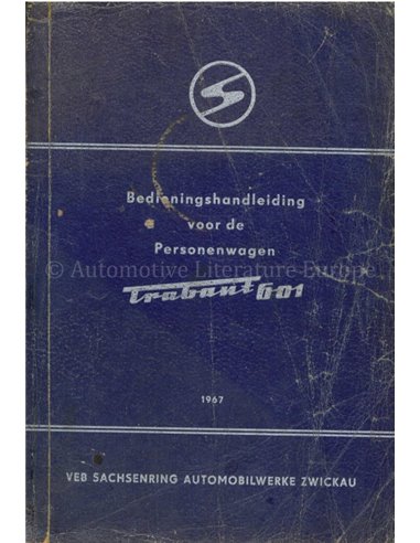 1967 TRABANT 601 BETRIEBSANLEITUNG NIEDERLÄNDISCH