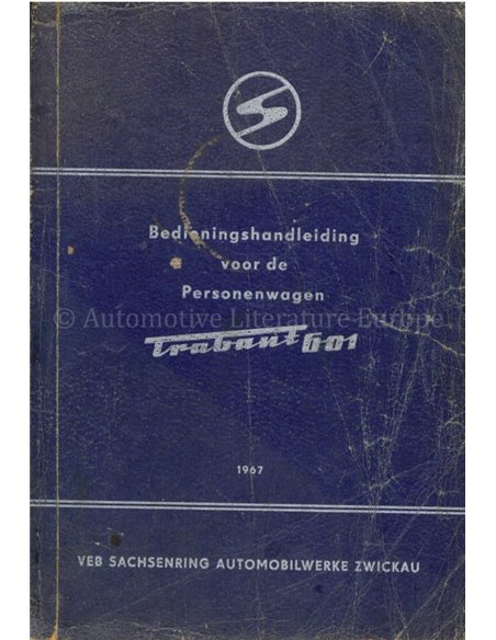 1967 TRABANT 601 OWNERS MANUAL DUTCH