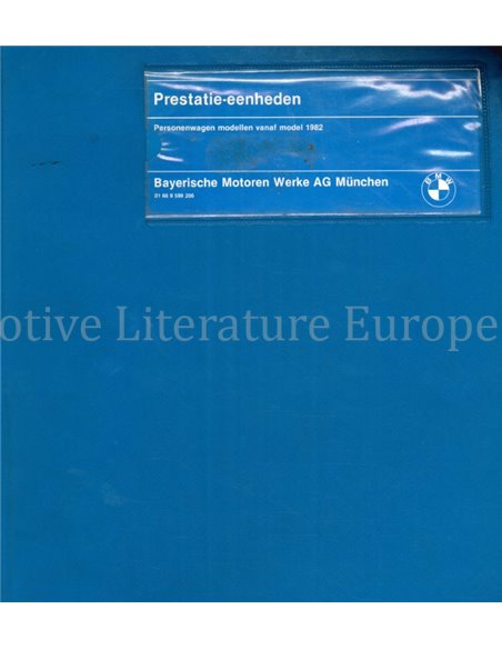 1982 BMW E30 | E28 | E24 | E23 TECHNISCHE INFORMATIONEN NIEDERLÄNDISCH
