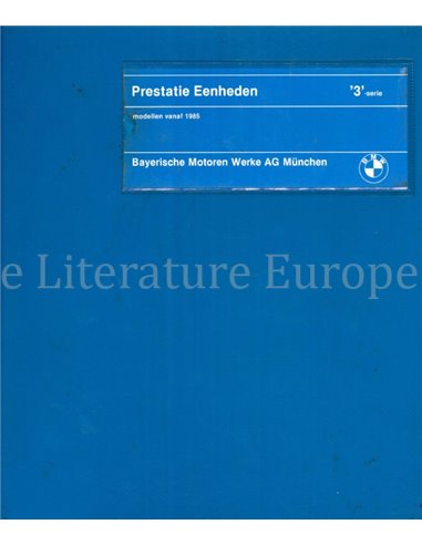 1985 BMW 3er REIHE (E30) TECHNISCHE INFORMATIONEN NIEDERLÄNDISCH