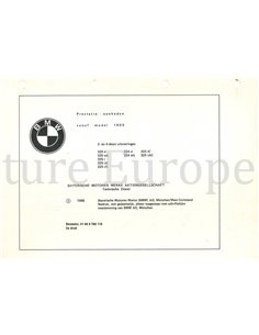 1985 BMW 3er REIHE (E30) TECHNISCHE INFORMATIONEN NIEDERLÄNDISCH 2