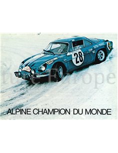 1971 ALPINE A110 BERLINETTE BROCHURE FRENCH