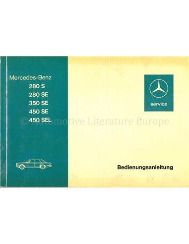 1973 MERCEDES BENZ S KLASSE INSTRUCTIEBOEKJE DUITS