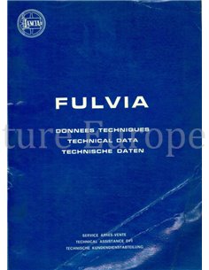 1972 LANCIA FULVIA TECHNISCHE INFORMATIE MULTI