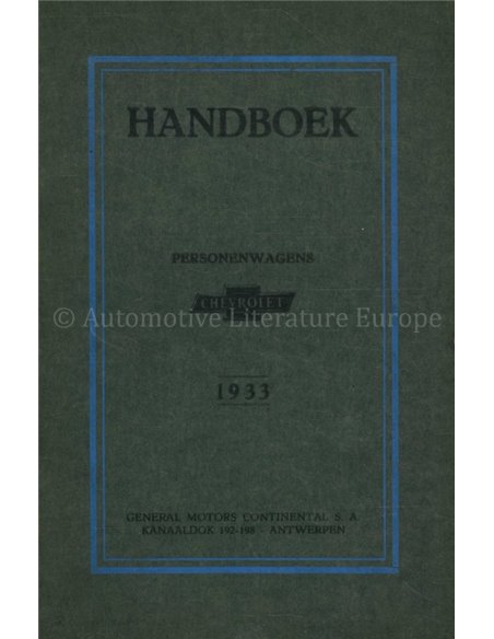 1933 FORD RANGE INSTRUCTIEBOEKJE NEDERLANDS (BE)