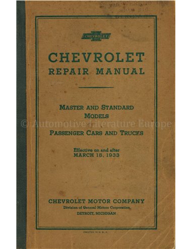 1933 FORD PRGRAMMA WERKPLAAT REPARATIE HANDBOEK ENGELS (USA)