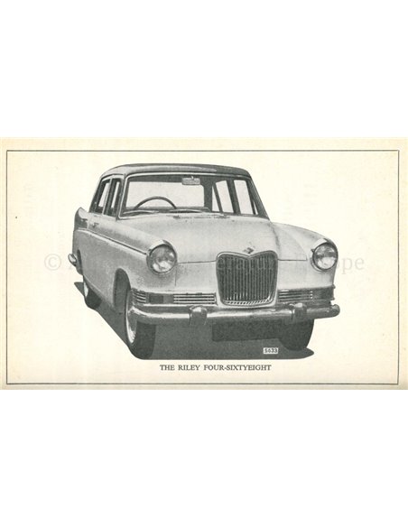 1961 RILEY FOUR-SIXTYEIGHT BETRIEBSANLEITUNG ENGLISCH