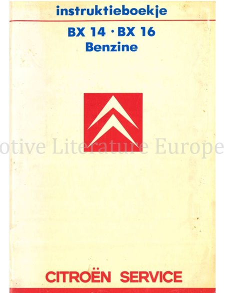 1986 CITROEN BX BETRIEBSANLEITUNG NIEDERLÄNDISCH