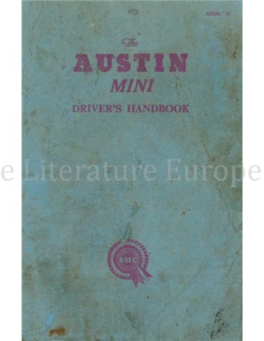 1962 AUSTIN MINI BETRIEBSANLEITUNG ENGLISCH