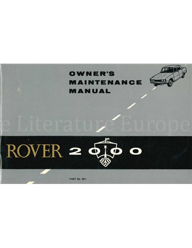 1966 ROVER 2000 INSTRUCTIEBOEKJE ENGELS