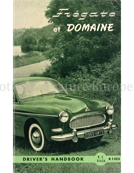 1959 RENAULT FREGATE | DOMAINE BETRIEBSANLEITUNG ENGLISCH