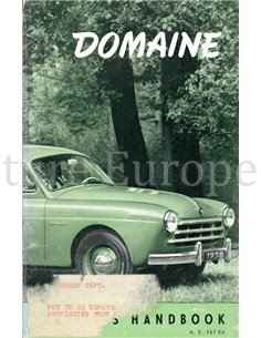 1958 RENAULT DOMAINE INSTRUCTIEBOEKJE FRANS