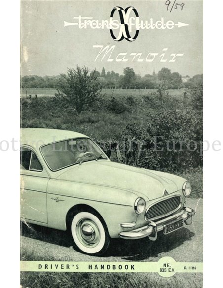1959 RENAULT MANOIR OWNERS MANUAL ENGLISH