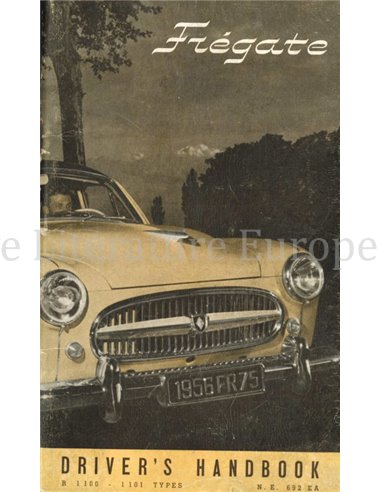 1955 RENAULT FREGATE OWNERS MANUAL ENGLISH